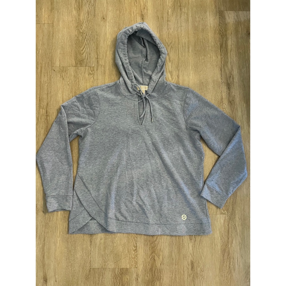 Michael Kors Womens Gray Crossover Tulip Hem V-Neck Hoodie Sweatshirt Size M - Picture 5 of 5